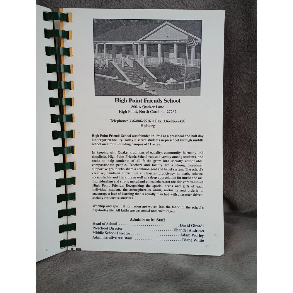High Point Friends School and‎ Meeting Cookbook High Point NC 2006 Local Recipes